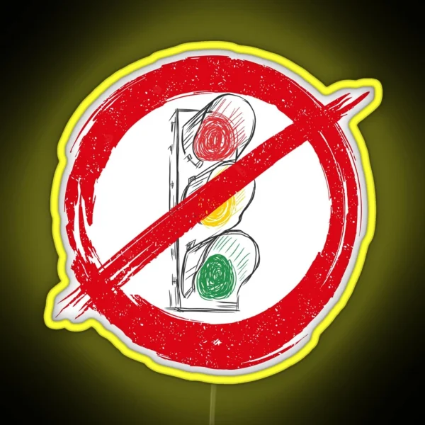 Traffic Light Government Prohibition Sign RGB Neon Sign