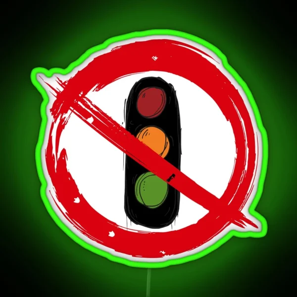 Traffic Light Traffic Light Government Prohibition Sign RGB Neon Sign