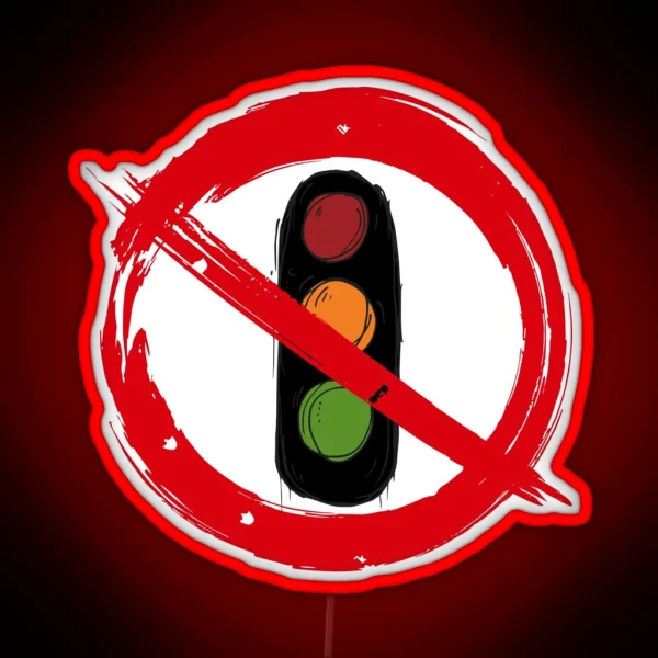 Traffic Light Traffic Light Government Prohibition Sign RGB Neon Sign