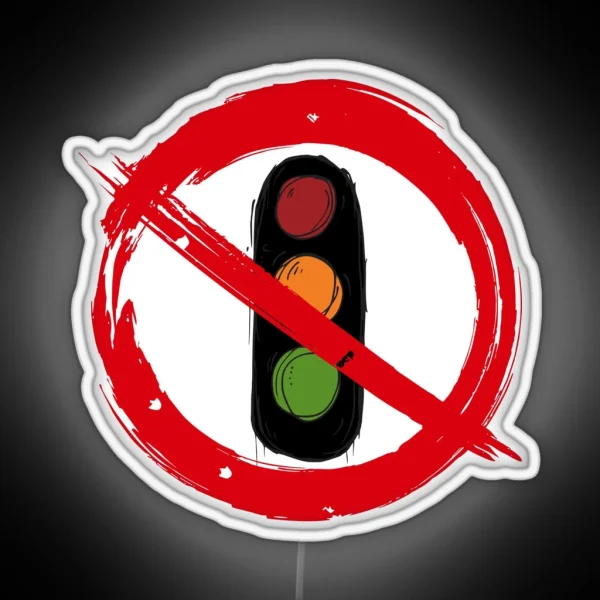 Traffic Light Traffic Light Government Prohibition Sign RGB Neon Sign