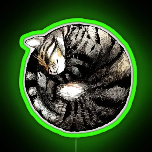 Tranquil Cat Sleeps In A Circle RGB Neon Sign