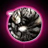 RGB LED neon art wall decor with sleeping cat design