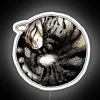 Whimsical cat lounges in a calming circle of RGB lighting.