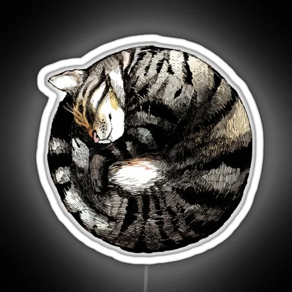 Tranquil Cat Sleeps In A Circle RGB Neon Sign