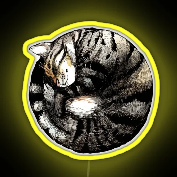 Tranquil Cat Sleeps In A Circle RGB Neon Sign