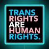 Neon Trans Rights Symbol Wall Art Statement for Social Justice Activists