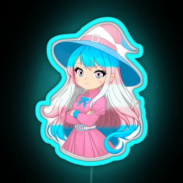 Transgender Cute Anime Witch MTF RGB Neon Sign