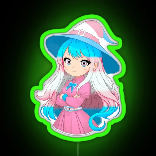 Transgender Cute Anime Witch MTF RGB Neon Sign