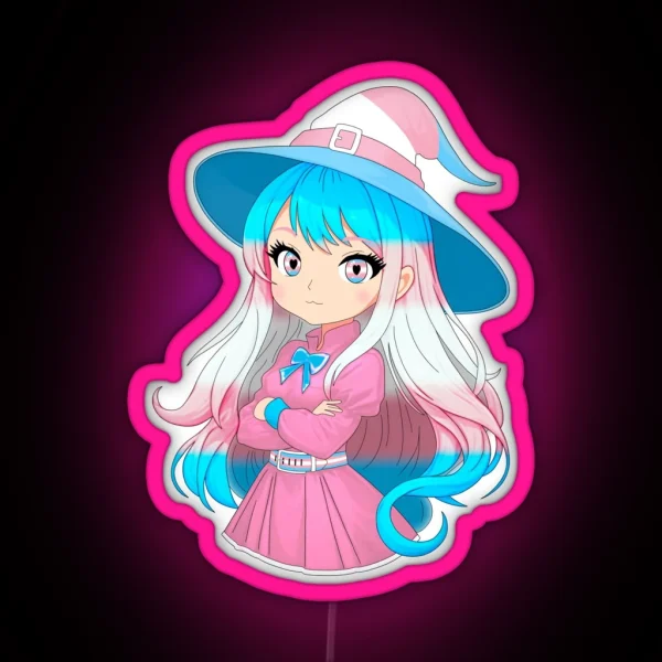 Transgender Cute Anime Witch MTF RGB Neon Sign