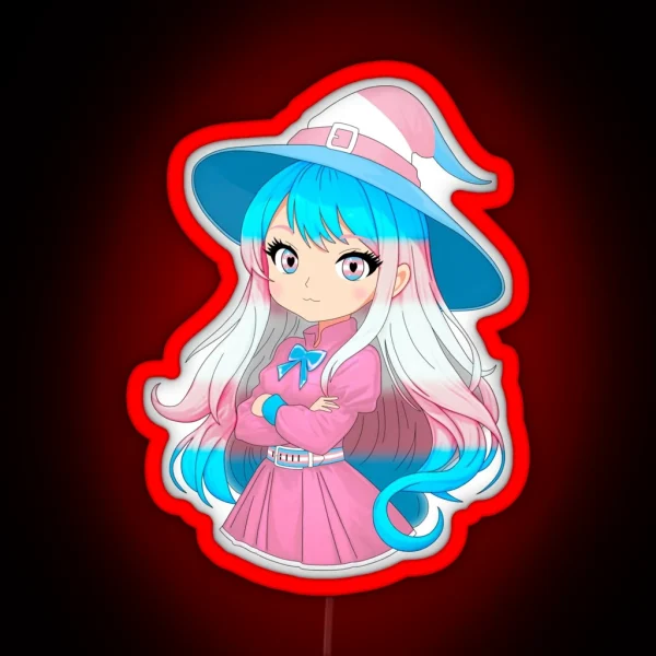 Transgender Cute Anime Witch MTF RGB Neon Sign