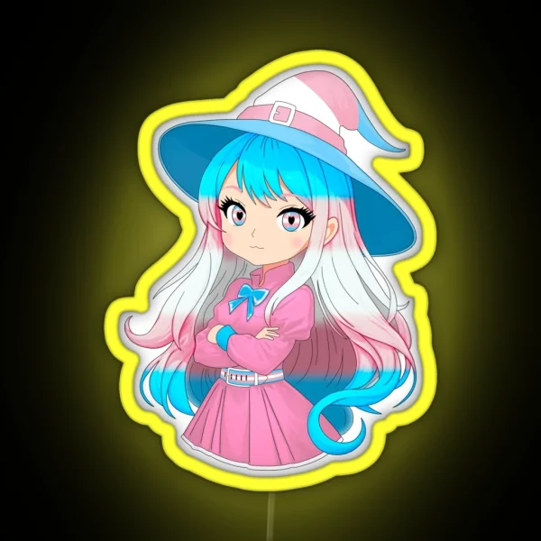 Transgender Cute Anime Witch MTF RGB Neon Sign