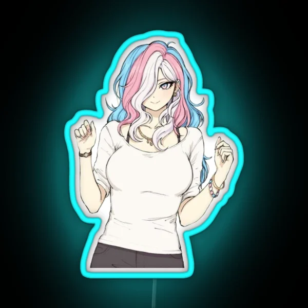 Transgender Girl Pride Anime Character RGB Neon Sign