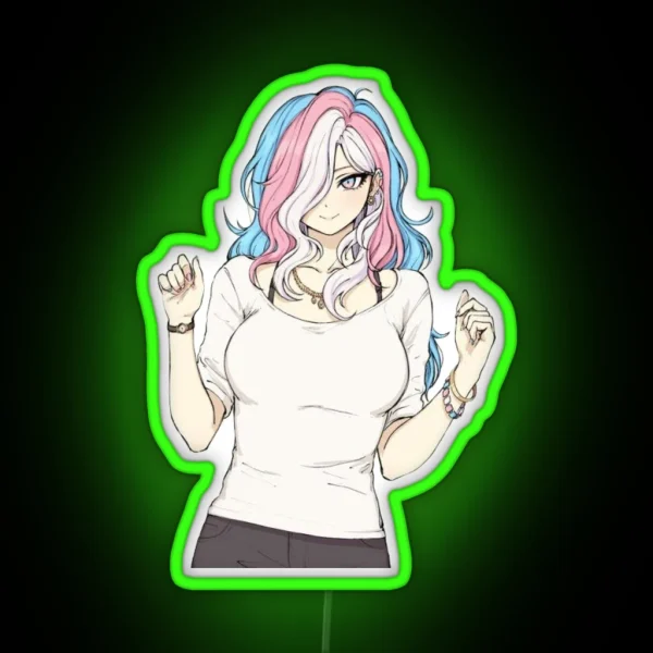 Transgender Girl Pride Anime Character RGB Neon Sign