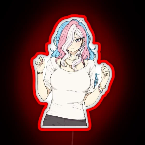 Transgender Girl Pride Anime Character RGB Neon Sign