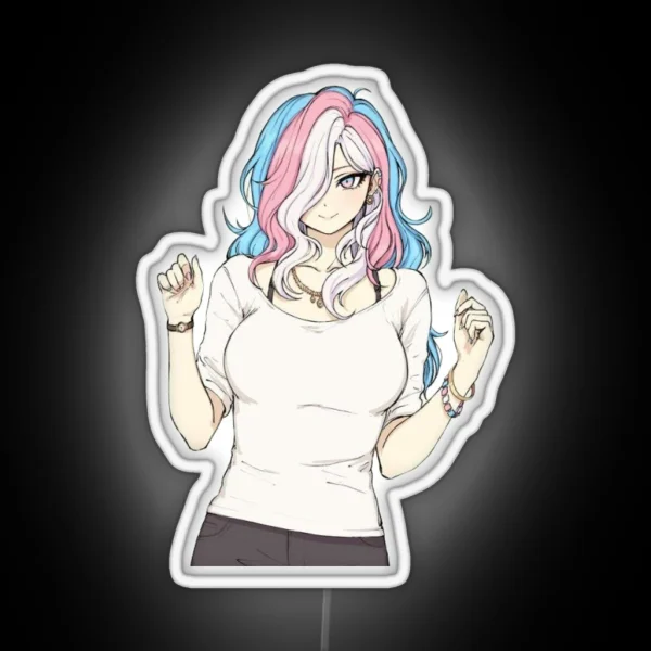 Transgender Girl Pride Anime Character RGB Neon Sign