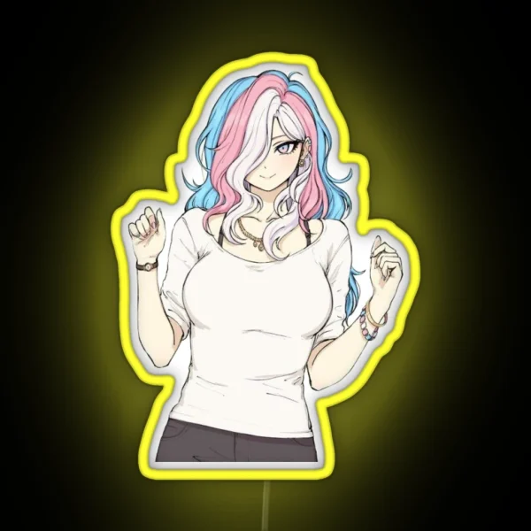 Transgender Girl Pride Anime Character RGB Neon Sign