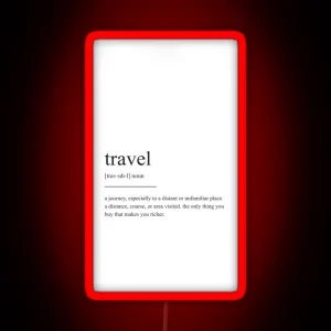 Travel Definition RGB Neon Sign