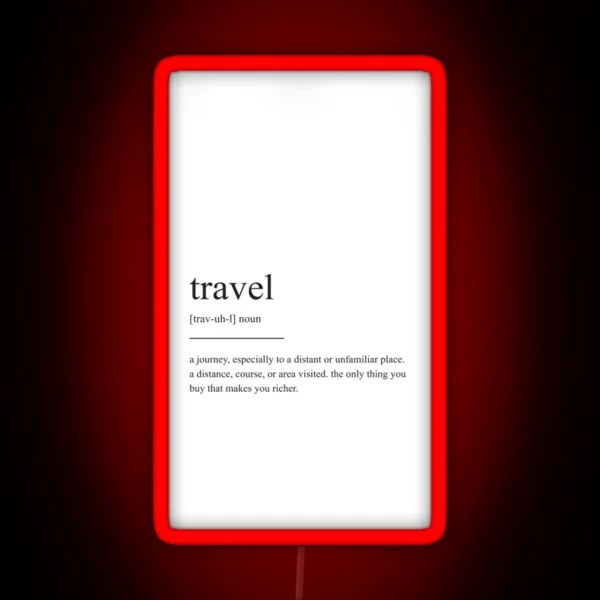 Travel Definition RGB Neon Sign