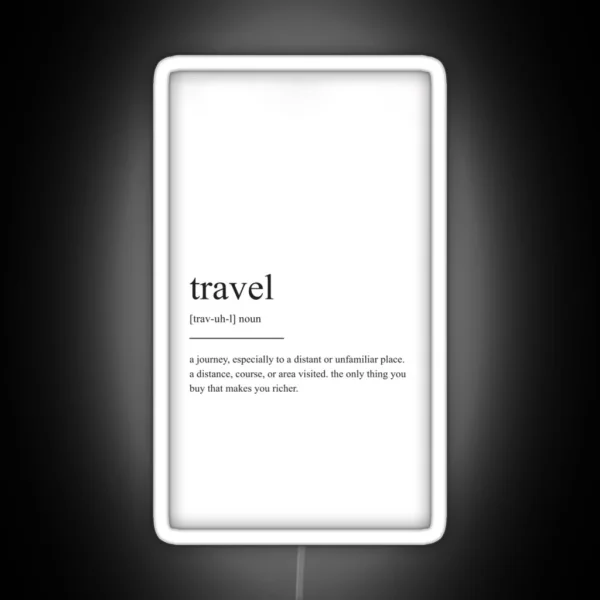 Travel Definition RGB Neon Sign