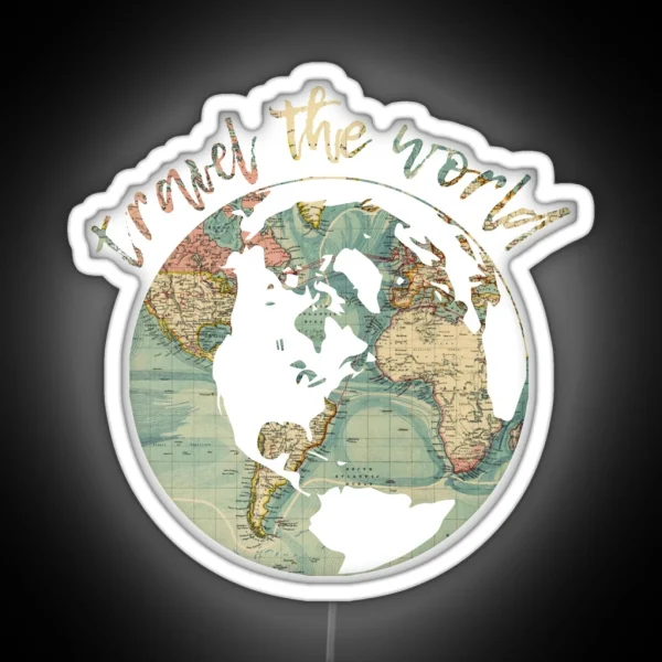 Travel The World Map RGB Neon Sign