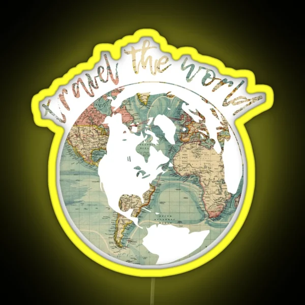 Travel The World Map RGB Neon Sign