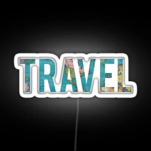 Travel World Map RGB Neon Sign