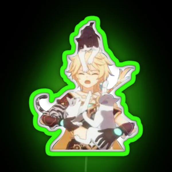Traveller Aether With Cats RGB Neon Sign