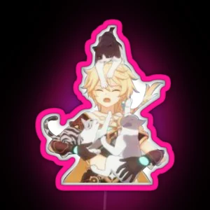 Traveller Aether With Cats RGB Neon Sign