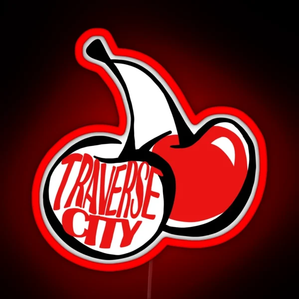 Traverse City Michigan Cherries RGB Neon Sign