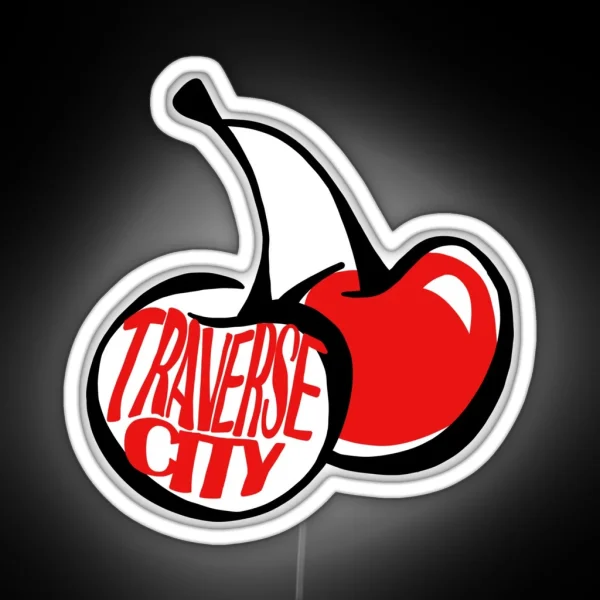 Traverse City Michigan Cherries RGB Neon Sign