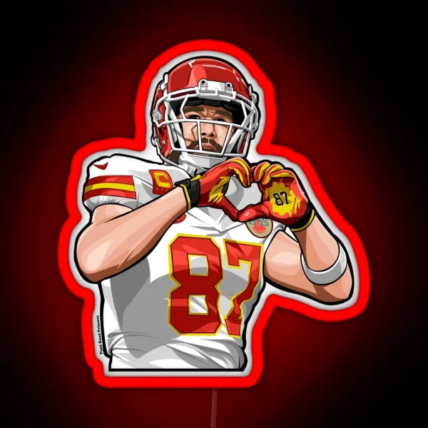 Travis Kelce Hand Heart RGB Neon Sign