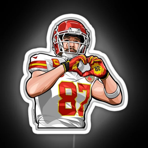 Travis Kelce Hand Heart RGB Neon Sign