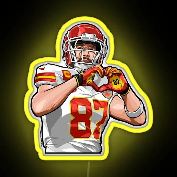 Travis Kelce Hand Heart RGB Neon Sign