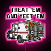 RGB LED display of EMS ambulance rescue service logo emblem