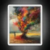 Eye-catching vibrant colorful Tree of Chaos LED neon signage display