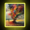 Vibrant color changing tree of chaos neon wall decor
