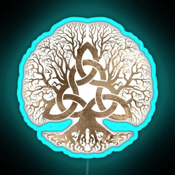 Tree Of Life Yggdrasil With Triquetra RGB Neon Sign