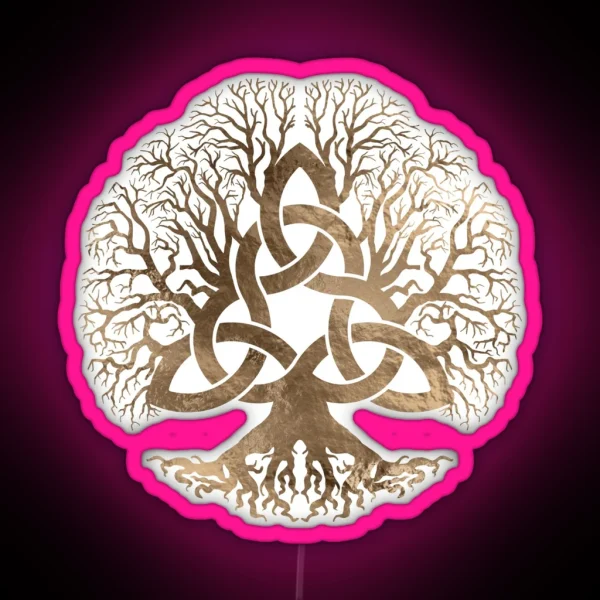Tree Of Life Yggdrasil With Triquetra RGB Neon Sign