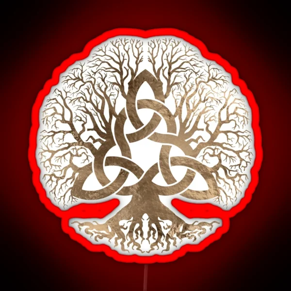 Tree Of Life Yggdrasil With Triquetra RGB Neon Sign