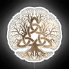Radiant, glowing Tree of Life Yggdrasil symbol with Triquetra accents