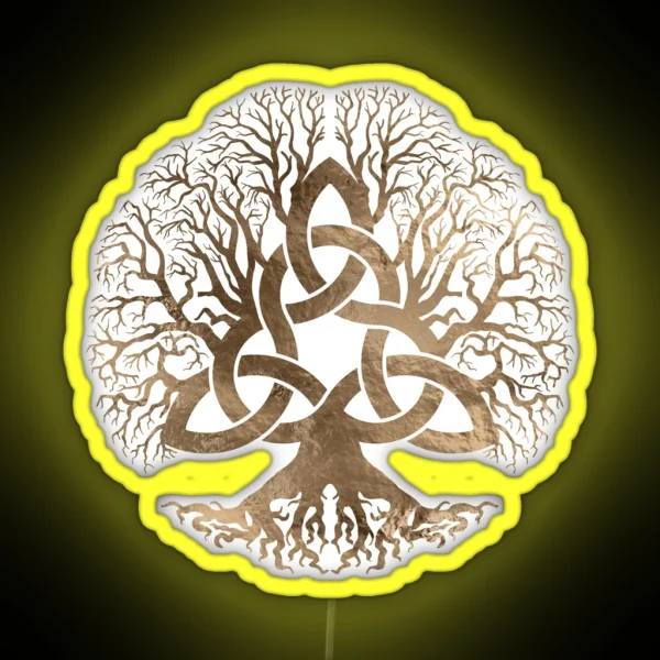 Tree Of Life Yggdrasil With Triquetra RGB Neon Sign