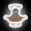 Vibrant Neon Sign with Sloth Letting Go in Colorful RGB Lighting