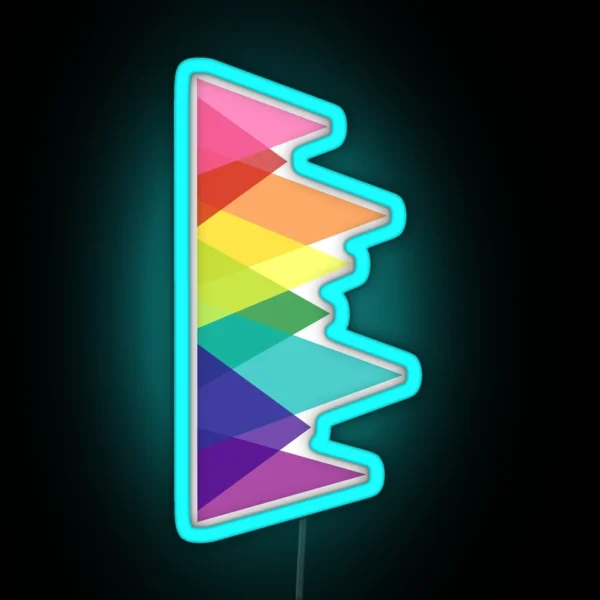 Triangles Gilbert Baker Flag RGB Neon Sign
