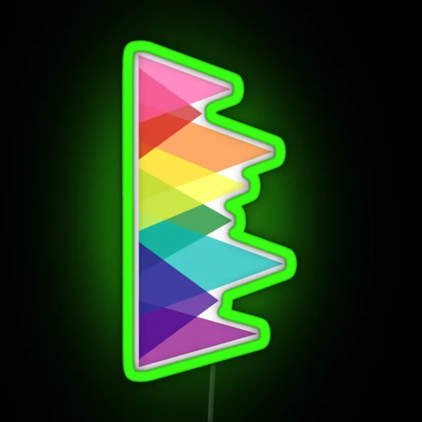 Triangles Gilbert Baker Flag RGB Neon Sign