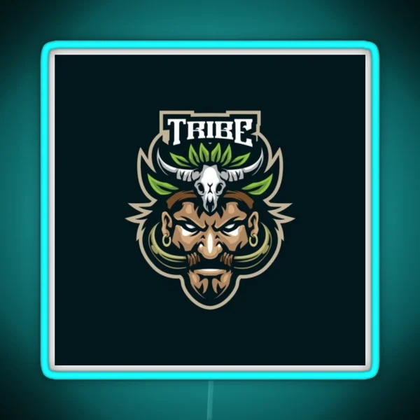 Tribe Mascot Design RGB Neon Sign