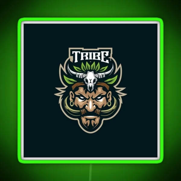 Tribe Mascot Design RGB Neon Sign