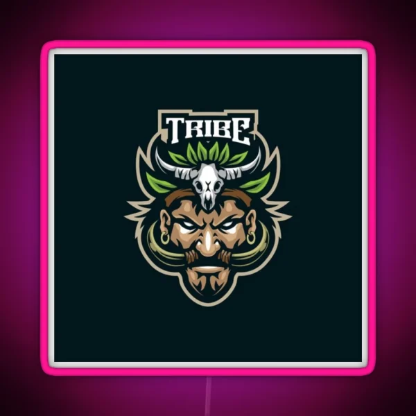 Tribe Mascot Design RGB Neon Sign
