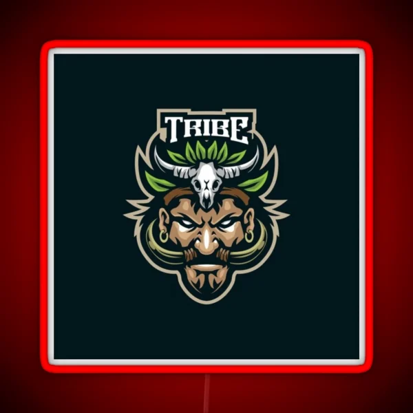 Tribe Mascot Design RGB Neon Sign