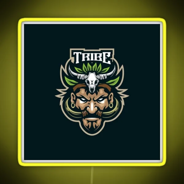 Tribe Mascot Design RGB Neon Sign