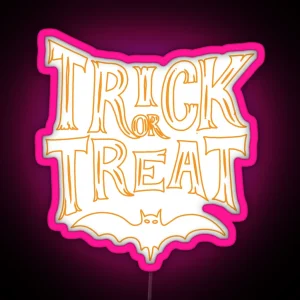 Trick Or Trealed Funny Led Halloween Lovers Gift For Kids Trick Or Treat RGB Neon Sign